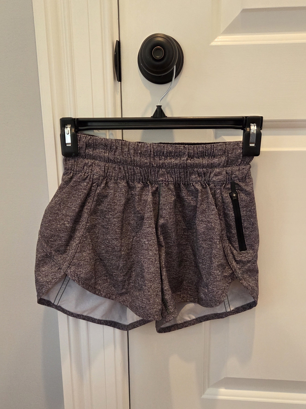 lululemon athletica Heathered Plum Athletic Shorts with Zip Pocket